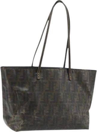 Fendi Pre-owned Tote Bags, female, Brown, Size: ONE SIZE Pre-owned Vintage Zucca Canvas Tote Bag