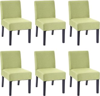 Hhg Hhg - Nunca Usado] Lote De 6 Silla De Comedor 172, Silla Lounge, Tela/textil, Verde