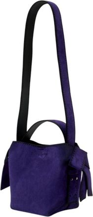 Acne Studios Womens Calfskin Leather Shoulder Bag Purple
