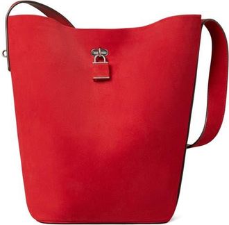 Tory Burch Slim Suede Bucket Bag in Red at Nordstrom