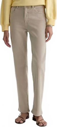 AG - Adriano Goldschmied Brinley Mid Rise Straight Jean In Sulfur Light Taupe