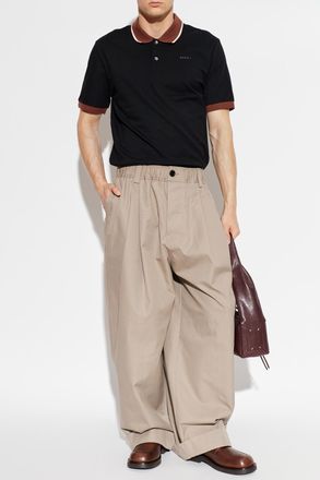 Marni Polo With Logo, Mens, Black