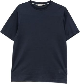 Canali Tops, Heren, Blauw, 2Xl, Katoen, Basic T-shirt met korte mouwen