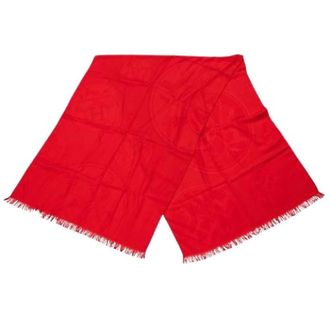 Herm&egrave;s Pre-owned Scarves, female, Red, Size: ONE SIZE Pre-owned EX Libris Scarf