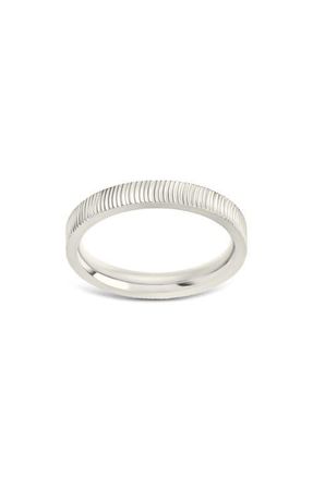 Sterling Forever Herringbone Ribbed Ring in Silver at Nordstrom, Size 9