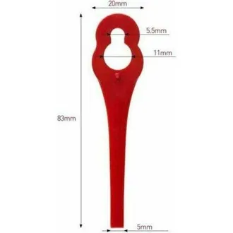 OEM Paquete De 100 Cuchillas De Pl&aacute;stico De Repuesto Para Florabest Lidl Frta 20 A1, Fat 18b3, Frt18a