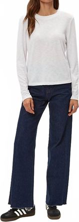 Michael Stars Sydney Crew Neck Long Sleeve Tee In White