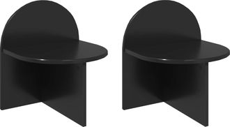 vidaXL Mesita De Noche 2 Uds. Roble Negro 40 X 35,5 X 45,5 Cm Vidaxl