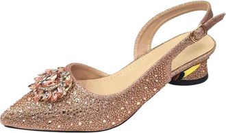 Generic Elegant High Heels Shoes and Bag with Rhinestone Embellished Toe is Comfortable Womens Shoes for Party