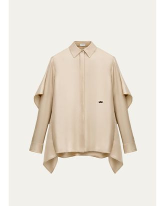 Loewe Silk-Blend Cape Shirt