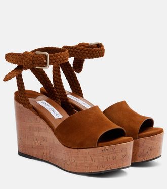 Jimmy Choo London Sandali Jori in suede con zeppa
