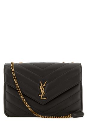 Saint Laurent Dark Brown Leather Large Lou Lou Shoulder Bag