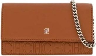 Carolina Herrera Editors Leren Schoudertas met Ketting - Dames - Schoudertassen - Bruin - ONE Size - Tassen