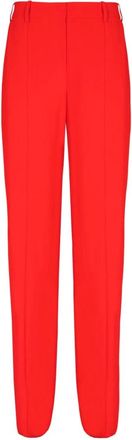 Balmain Crepe straight-leg op maat gemaakte broek - Dames - Straight fit broeken - Rood - XS - Broeken