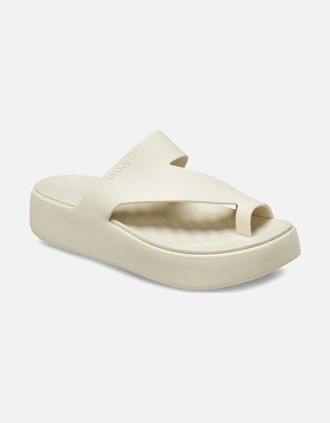 Crocs Womens Getaway Womens Platform Toe Loop Sandals - White - Size: 7