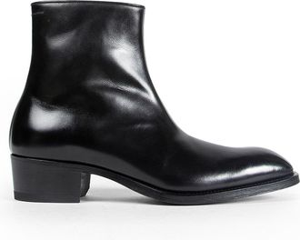 Tom Ford Burnished Leather Vincent Ankle Boots