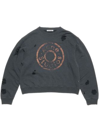 Acne Studios logo-print sweatshirt - unisex - Fabric - M - Grey