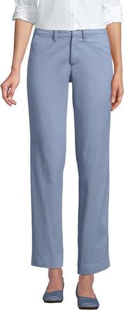 Lands End Mid Rise Classic Straight Leg Chino Ankle Pants in Pale Slate Blue at Nordstrom, Size 2