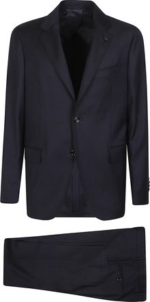 Lardini Iconic Black Virgin Wool Suit