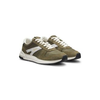 HUGO BOSS Suede-trim sneakers with logo details