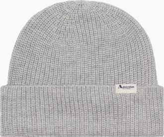 Aquascutum Mens Aquascutum Active Logo Light Melange Grey Beanie Hat - Size: ONE size