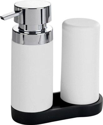 WENKO Set De Dispensadores De Jab&oacute;n Negro Y Blanco 250 Ml