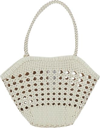 Osoi Womens Shoulder Bag Lip White Leather Recycled