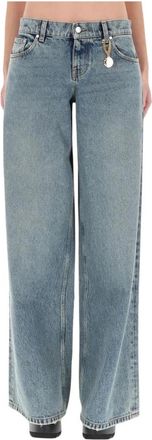 Stella McCartney Vaqueros de Pierna Ancha Tiro Alto - Jeans - Mujer - Azul - W27