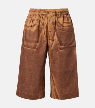 Acne Studios Printed cotton Bermuda shorts