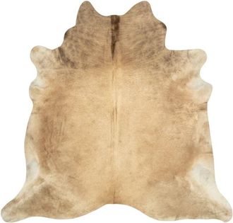 vidaXL Alfombra de piel de vaca auténtica beige 150x170 cm Vidaxl