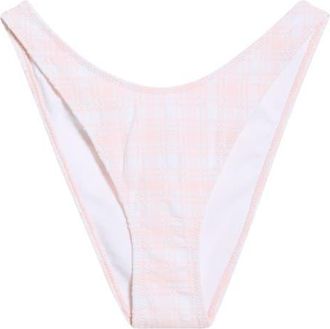 PacSun Eden Plaid High Cut Bikini Bottoms in Pink/White at Nordstrom, Size X-Small
