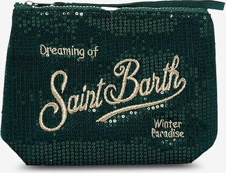 MC2 Saint Barth Rechteckige Samtclutch mit Pailletten Aline