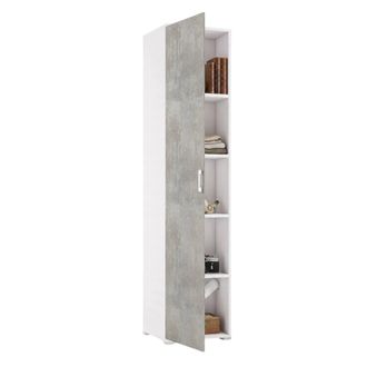 Dmora Dmora - Armario Multiusos Aquilegia, Mueble Lineal Con 1 Puerta Batiente Y 4 Baldas Regulables, Mueble Columna Para Ba&ntilde;o, 100% Made In Italy, Cm 45x45