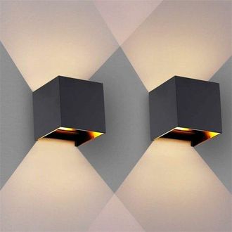 OEM Paquete De 2 Apliques Led Modernos Para Pared, Led Cob De &Aacute;ngulo Ajustable, Aluminio Impermeable, Blanco C&aacute;lido, 2 Piezas