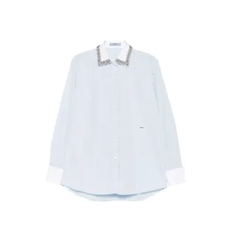 Prada Crystal-embellished Poplin Shirt