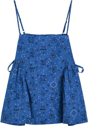 Damson Madder Cressida Paisley Cotton top - Blue - 16 (UK16 / XL)