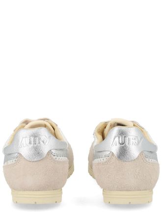Autry Mixed-Material Trainers Sneaker - Beige