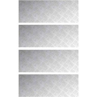 vidaXL Checker Plates 4 pcs Silver 80 x 30 cm Aluminium Vidaxl