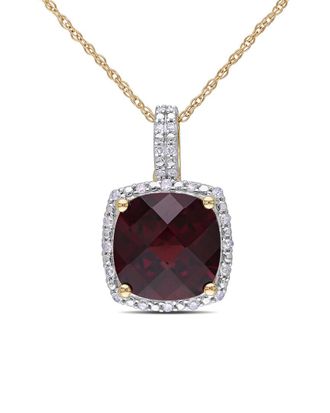 Rina Limor 10K 4.85 Ct. Tw. Diamond & Garnet Pendant Necklace
