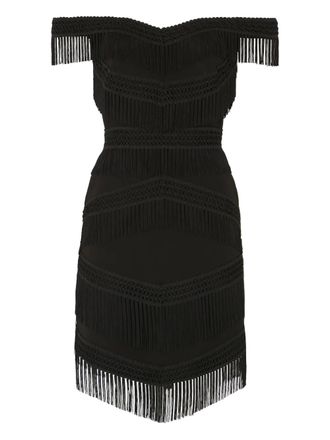Temperley London Off-shoulder jurk - Zwart