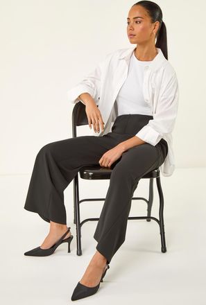 Roman Wide Leg Crepe Stretch Trouser