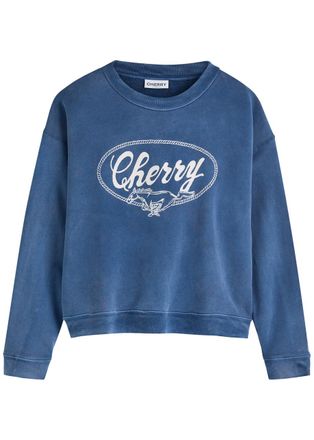 Cherry Los Angeles Logo-embroidered Cotton Sweatshirt - Navy - XL
