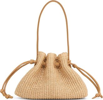 Mansur Gavriel Woven Raffia Drawstring Pouchette in Natural at Nordstrom