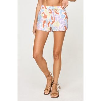 L*Space Rio Linen Cover-Up Drawstring Shorts in Botany Bay at Nordstrom Rack, Size X-Small