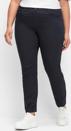 Sheego Stretch-Hose SHEEGO, Damen, Gr. 40, Normalgr&ouml;ssen, blau (tiefblau), 98% Baumwolle, 2% Elasthan, unifarben, Hosen Stretch-Hose