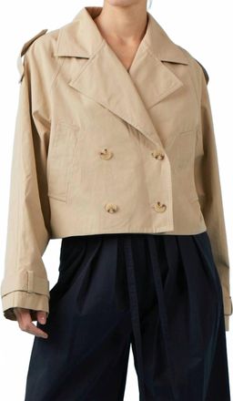 Sophie Rue Sydney Cropped Trench Jacket In Khaki