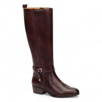Pikolinos Pikolinos Womens Knee High Tall Caoba Brown Leather Boots - Daroca