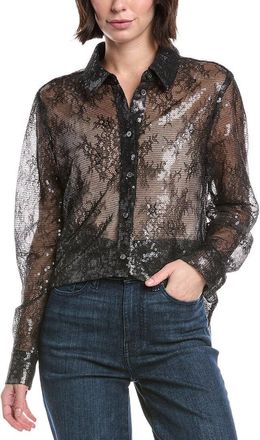 7 For All Mankind Sheer Lace Shirt