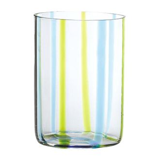 Zafferano Bicchiere Tirache Zafferano in vetro borosilicato bicolore Acquamarina-verde box 6 pezzi
