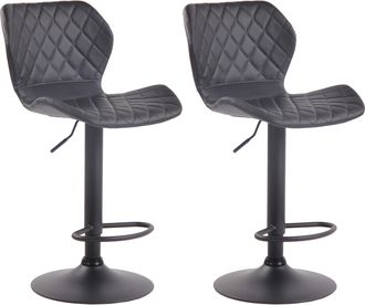 Clp Set De 2 Taburetes Cork En Simil Cuero Negro Negro